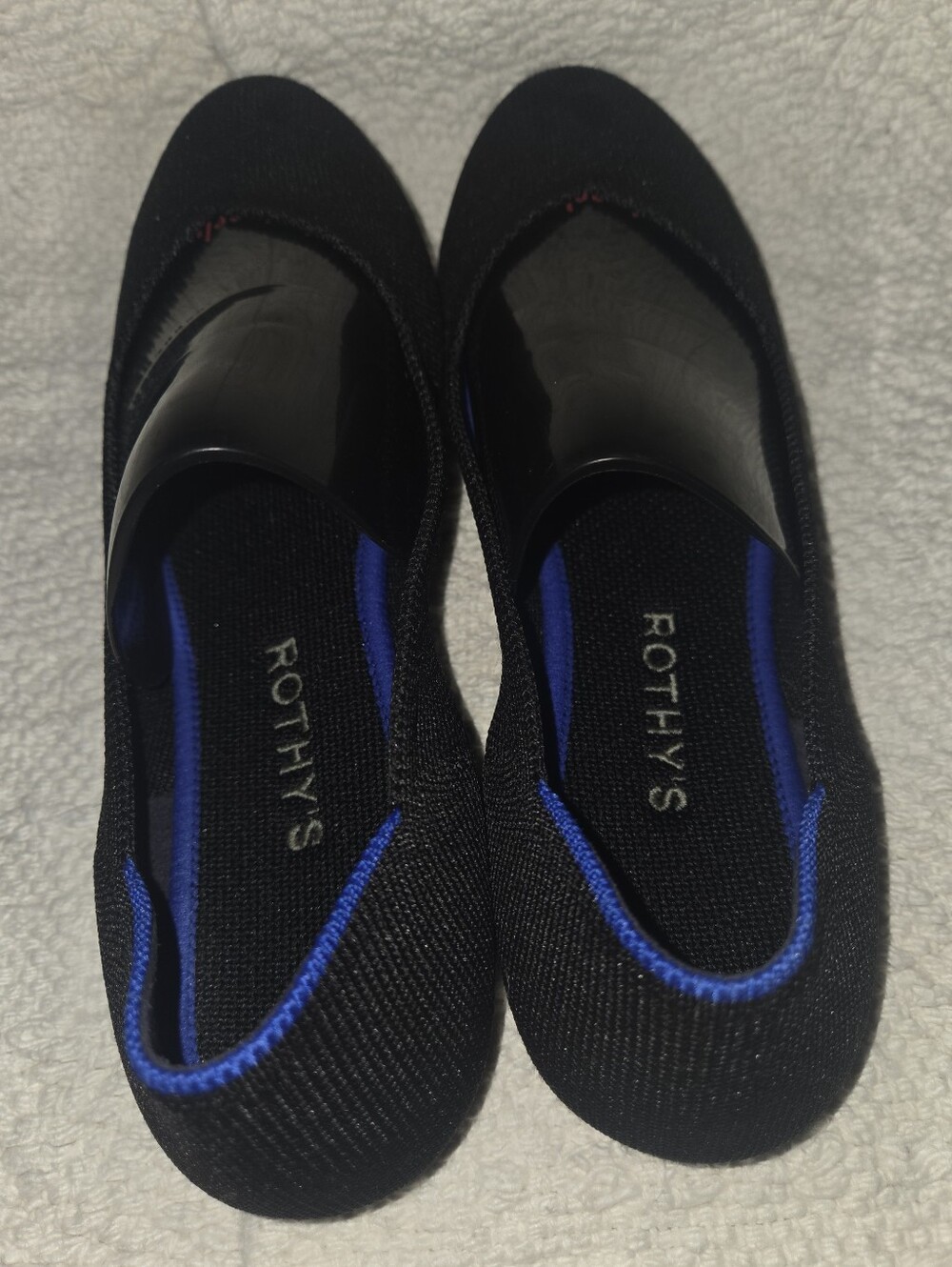 Rothys The Flat Black Solid Knit Rounded Toe Ballet Flats Shoes Original W8